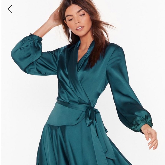 Nasty Gal Wrap Dress Wrap Dress Nasty Gal Wedding Dress Midi Dress Nasty Gal  Yellow